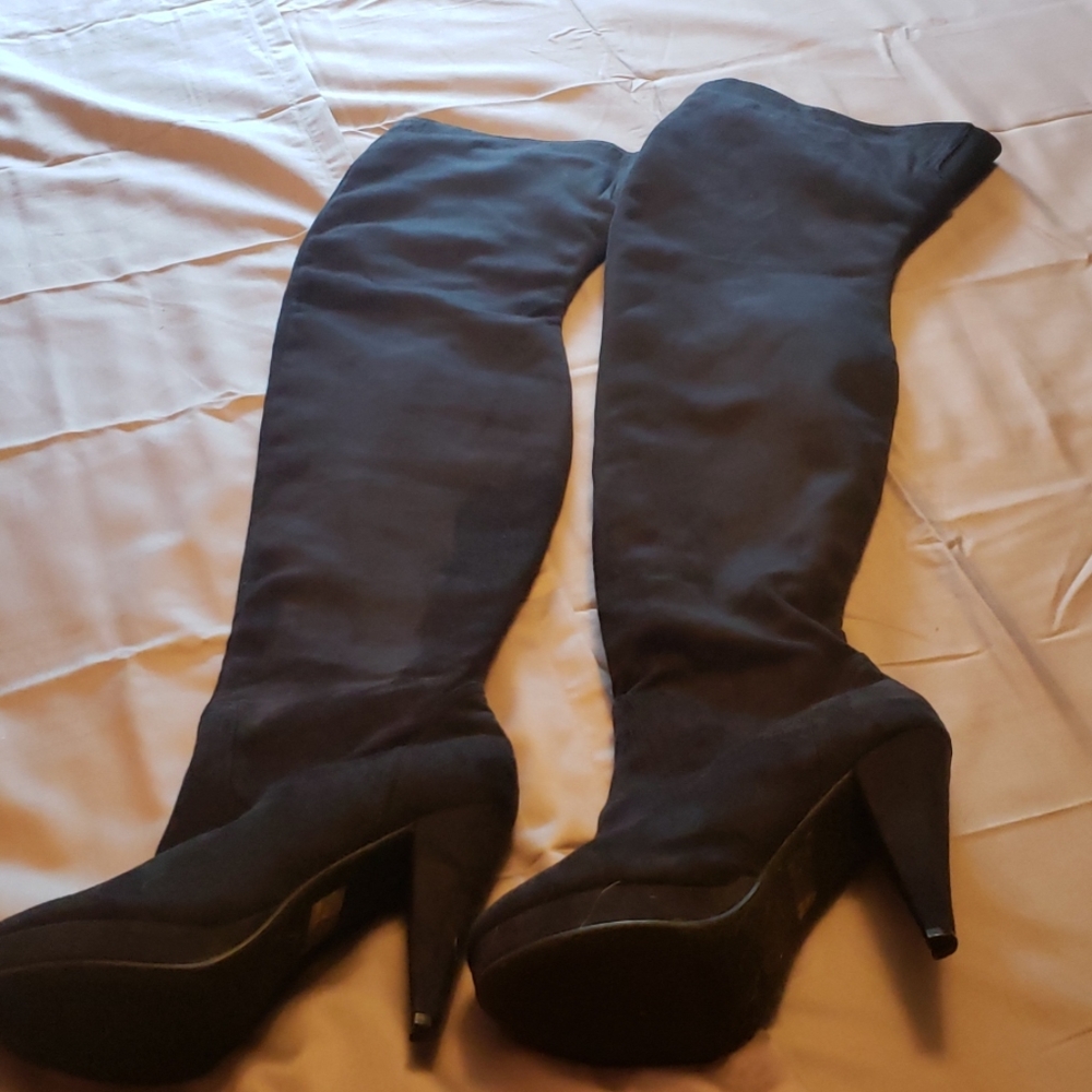 Black thigh-high boots size 8